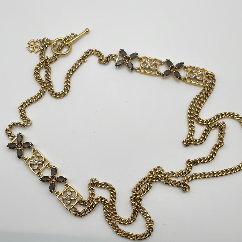Ann Taylor Vintage Gold And Brown Flowerchain Necklace 25$